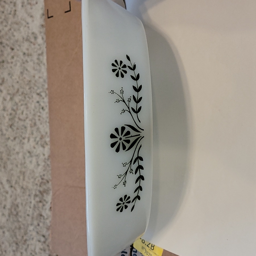 Vintage Glassbake split casserole dish